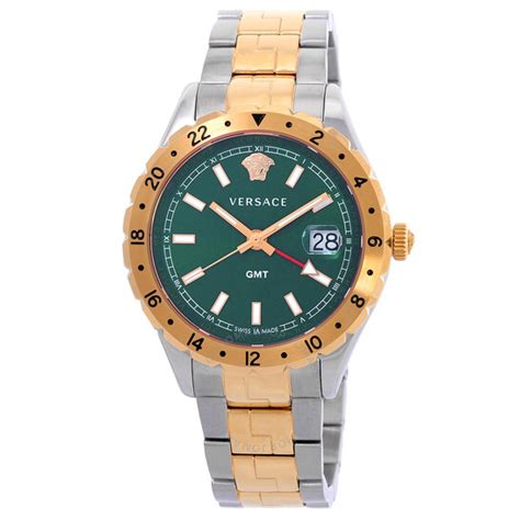 Versace Hellenyium GMT Quartz Green Dial Men's Watch 